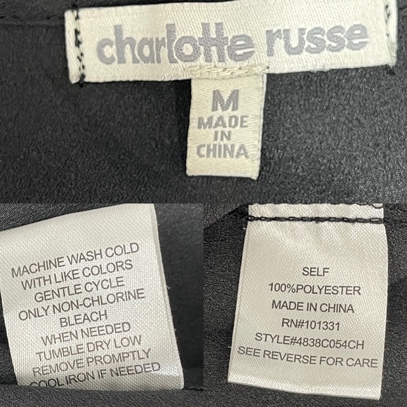 Charlotte Russe black cut out long sleeve surplice mini dress women’s size M - Picture 11 of 15